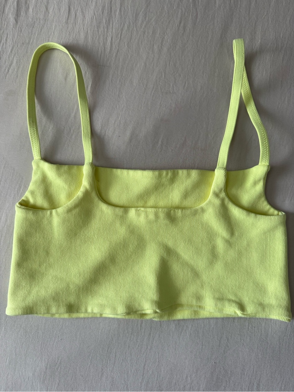 Free People Movement Neon Yellow Ribbed Cropped Tank - Picture 3 of 4